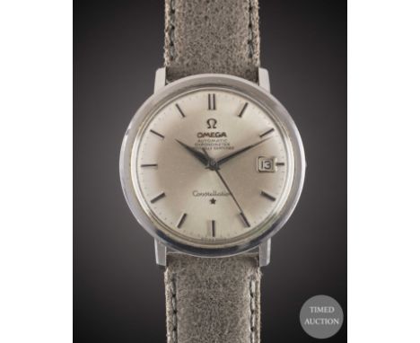 A GENTLEMAN'S STAINLESS STEEL OMEGA CONSTELLATION AUTOMATIC CHRONOMETER WRIST WATCH
CIRCA 1962, REF. 168.004
Movement:&nbsp;2