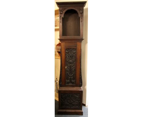 A 19th century carved mahogany longcase clock case.