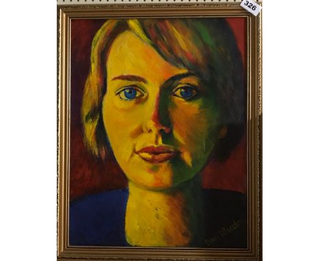 A gilt framed portrait oil on canvas of a young woman signed Don Weadon, frame 40 x 50cm.