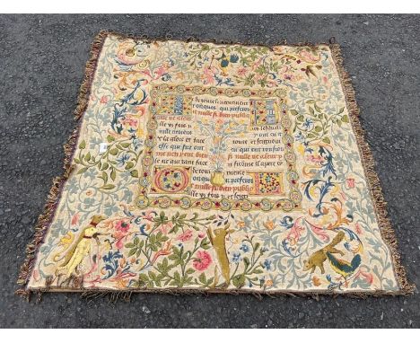 Tapestry along with a metal pole