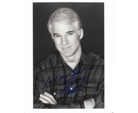 Steve Martin signed 10 x 8 black and white photo. Portrait photo of the comedian, musician and actor.  Good condition.  All i
