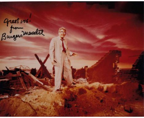 Burgess Meredith Rare signed 10 x 8 colour photo. Unusual photo of the actor, best known for playing the Penguin in the Batma