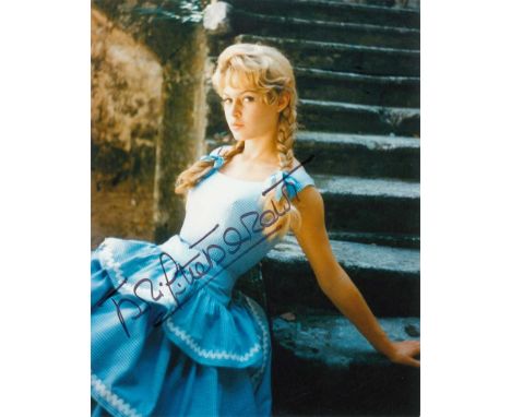 Brigitte Bardot signed 10 x 8 colour photo. Super sexy portrait photo of the actress and animal rights campaigner.  Good cond