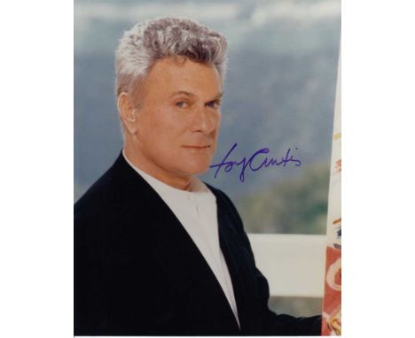 Tony Curtis signed 10 x 8 colour photo. Portrait of the legendary actor, star of Some Like It Hot.   Good condition.  All ite