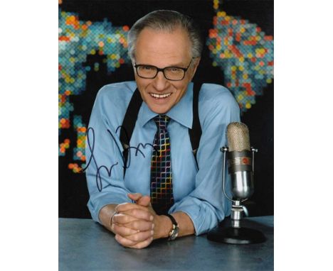 Larry King signed 10 x 8 colour photo. Smashing portrait of the talk show host.   Good condition.  All items come with a Cert
