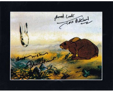 Joss Ackland and John Hurt signed 10 x 8 colour photo. Cartoon photo from the classic Watership Down signed by two famous act