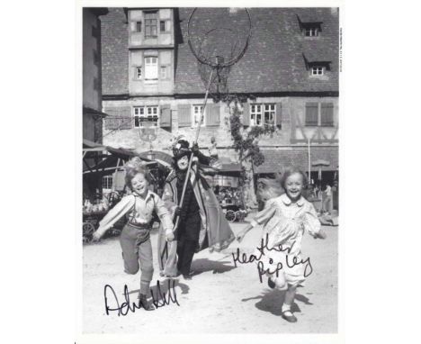 Adrian Hall and Heather Ripley signed 10 x 8 black and white photo. Superb photo from Chitty Chitty Bang Bang signed by the p