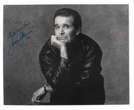 James Garner signed 10 x 8 black and white photo. Nice portrait photo of the actor.  Good condition.  All items come with a C
