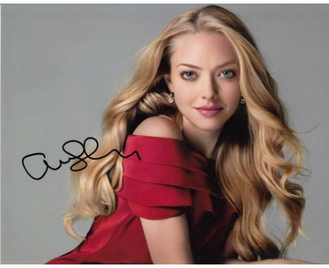 Amanda Seyfried signed 10 x 8 colour photo. Nice portrait of the actress.  Good condition.  All items come with a Certificate