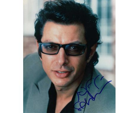 Jeff Goldblum signed 10 x 8 colour photo. Brilliant portrait photo of the actor, star of Jurassic Park, The Fly and so much m