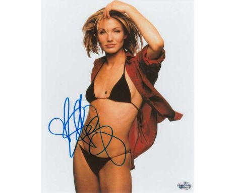 Cameron Diaz signed 10 x 8 colour photo. Gorgeous and sexy swimsuit portrait photo.   Good condition.  All items come with a 