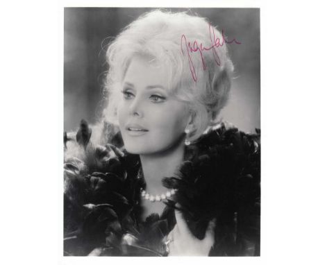 Zsa Zsa Gabor signed 10 x 8 black and white photo. glamorous portrait of the actress.   Good condition.  All items come with 