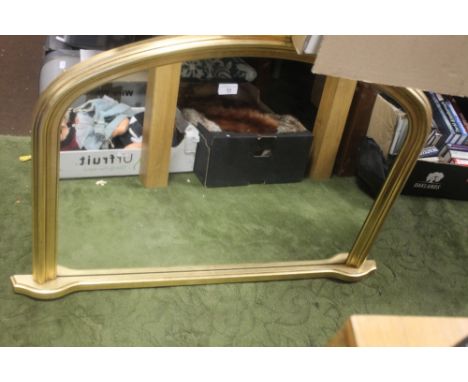 AN OVERMANTEL MIRROR 73 X 100 CMSome wear and scratches to gilt mainly along bottom edge.  Possible finial missing from top c
