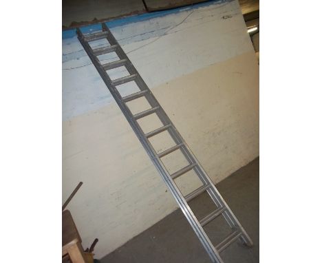 A DOUBLE 12 RUNG ALUMINIUM LADDER