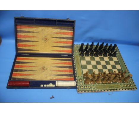 A CHESS SET TOGETHER WITH A BACKGAMMON SET