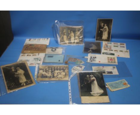 A COLLECTION OF STAMPS, vintage first day covers, old photographs and cigarette cards