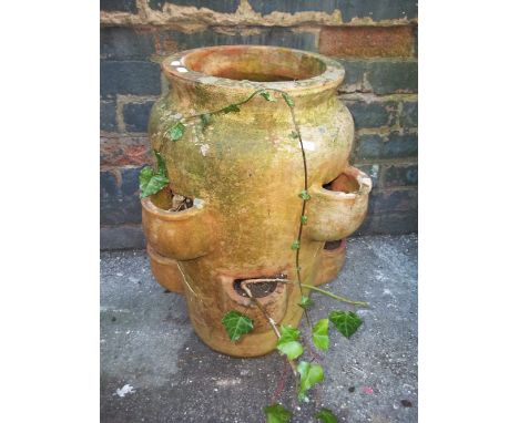 A TERRACOTTA BEEHIVE MULTI PLANTER