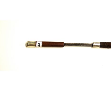 A 19th Century swordstick with white metal mounts, L. 100.5cm.