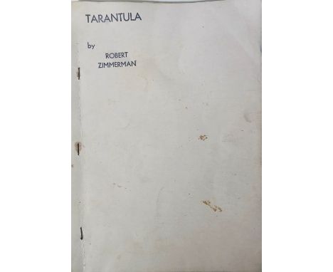 MARY HOPKIN COLLECTION - BOB DYLAN TARANTULA. A copy of the un officially published 'Tarantula' collection of poetry by Rober