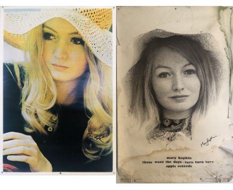 MARY HOPKIN COLLECTION SIGNED POSTERS. Two rolled posters, each signed in black ink in the hand of Mary Hopkin. Colour poster