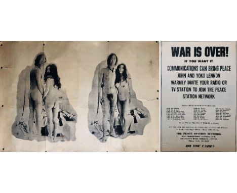JOHN LENNON/YOKO ONO TWO VIRGINS POSTER. An original poster print depicting the Michael H. Roberts photographs used for Two V