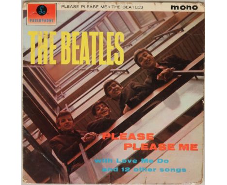 PLEASE PLEASE ME - 2ND UK PRESSING 'BLACK AND GOLD' LP (PMC 1202). A solid UK 2nd 'black and gold' pressing of the famous deb