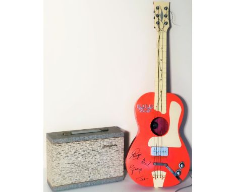 BEATLES SELCOL ELECTRIC GUITAR AND GRANADA AMP. A Selcol 'Beatles Red Jet Electric' guitar (1963/4) with original box and a G