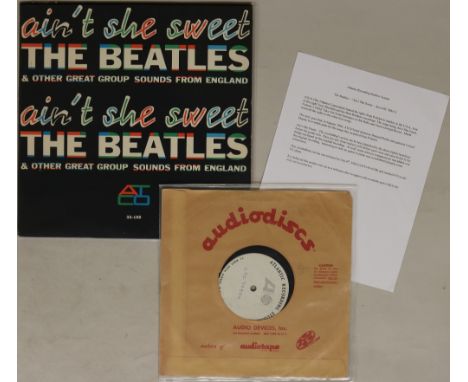 AIN'T SHE SWEET - ATLANTIC RECORDING STUDIOS ACETATE RECORDING (ATCO 64C 7884X). Incredible piece of Beatles history with thi