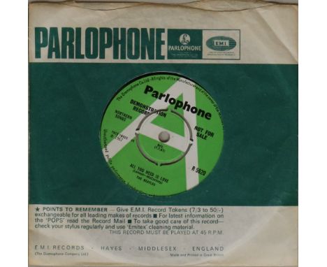 ALL YOU NEED IS LOVE - ORIGINAL UK 7" DEMO (R 5620). Another scarcely seen original UK 'green and white' demo 7", this of All