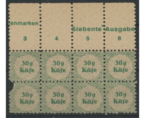 Cinderellas: Third Reich 30g Kafe ration stamps U/M block of 8, pair at left damaged. (8)