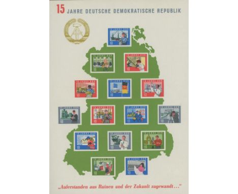 1964 15th Anniversary Min Sheet. U/M, fine. SG MSE794a Cat £90