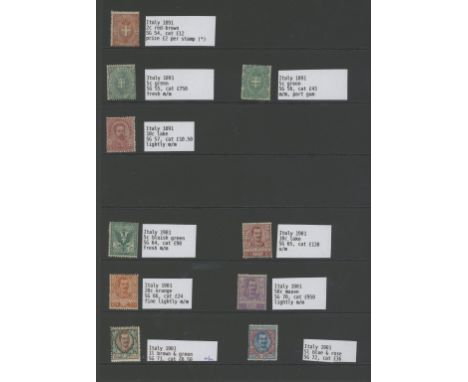 1891-1901 Lightly M/M range with 1891 2c, 5c both types, 10c SG 54-7, 1901 5c, 10c, 20c, 50c, 1L, 5L SG 64-6, 70-72, STC £205