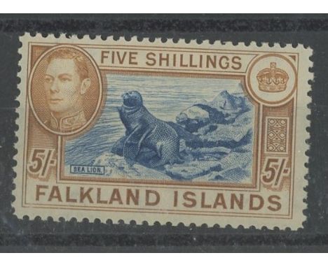1938 5/- U/M, fine. Cat £120 (as cheapest).