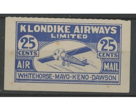 Klondike Airways 1928 25c Mint, few light tone spots.