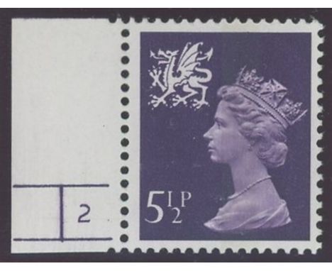 Wales 5½p FCP/DEX Centre Band Low value + symbol Cyl 2 P19 single. U/M, fine. Cat £300 (see photo)