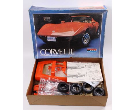 A Monogram No. 2603 1/8th scale Corvette in its original box, kit appears to be complete