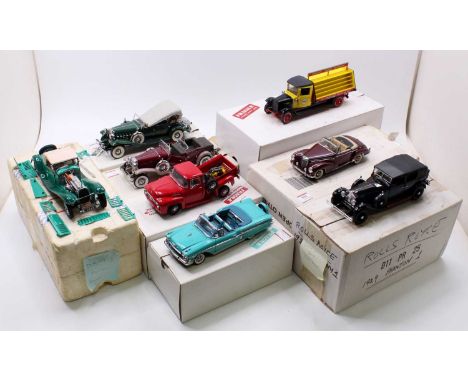 A collection of eight various boxed (but a/f) Franklin Mint diecast vehicles to include a Coca-Cola delivery truck, a 1957 Me