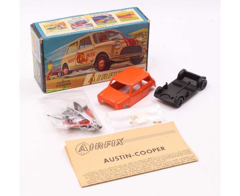 An Airfix 1/32 scale plastic kit for a Hot Box Austin Cooper, housed in the original card box, model appears unstarted, with 