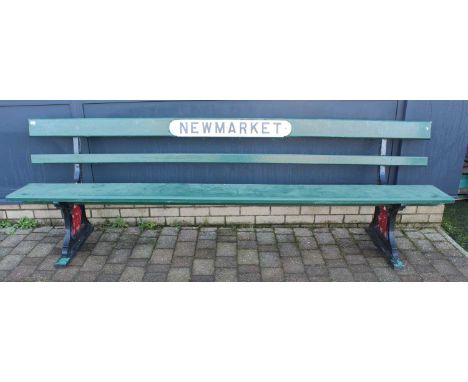 An original Great Eastern Railway (GER) Newmarket Railway Station Bench, an original example that has been later overpainted 