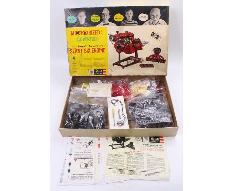 A Revell No. H-1553 Quarter Scale plastic kit for a Chrysler Corporation motorised Slant 6 engine, housed in the original box