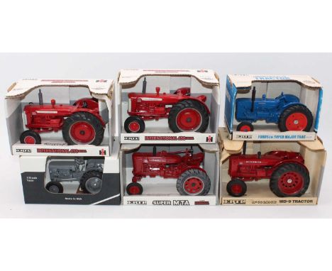 6 various ERTL 1/16th scale tractors, with examples including an International 650 Diesel, a Fordson Super Major, a McCormick