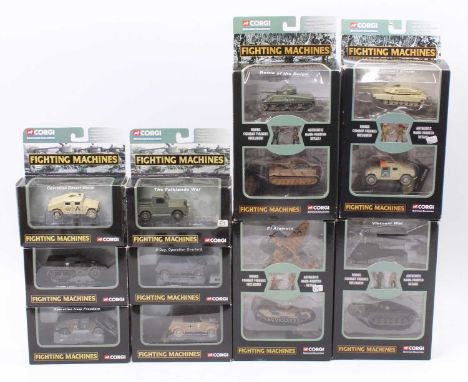 Corgi Showcase Collection, Fighting Machines series, armoured vehicles and aircraft, 6 individual packs, 5 double packs to in