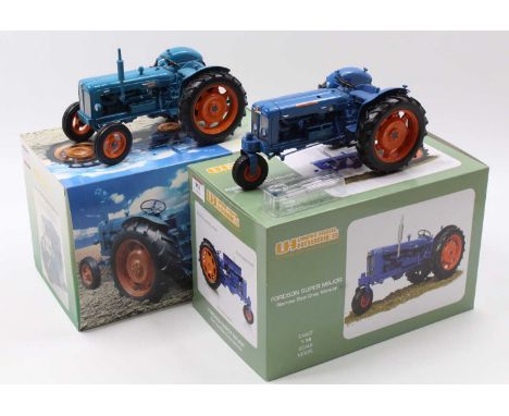 A Universal Hobbies 1/16 scale model tractor group, to include No. UH2640U Fordson Power Major Tractor, and No. UH2887 Fordso