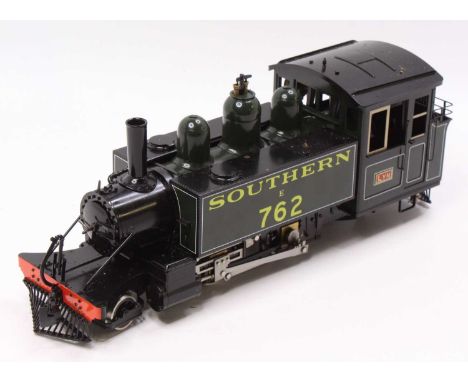 Accucraft live steam gas powered model of a 45mm scale Lynton and Barnstaple 2-4-2T Locomotive, finished in SR Green with run
