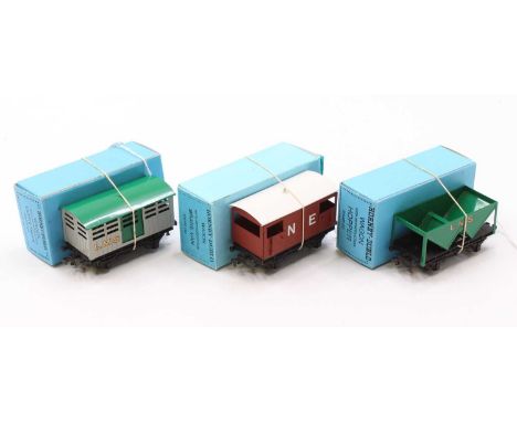 Three ‘neverwazza’ Hornby-Dublo wagons by Brian Huxley, all for 3-rail. These are Dublo gauge wagons as smaller versions of H