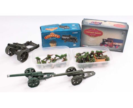 Collection of Britains, Corgi, and similar plastic military and steam interest models to include Corgi VGS Foden Steam Wagon,