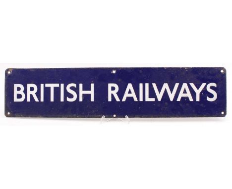 An original BR Eastern Region blue enamel sign. Has damage to one corner and around one of the centre fixing holes. Measures 