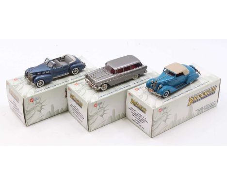 Brooklin Collection 1/43rd scale white metal boxed vehicle group, 3 examples to include BRK 153 1936 Terraplane Custom Six Co