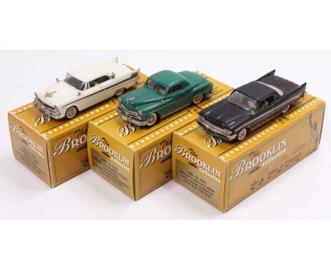 Brooklin Models 1/43rd scale white metal boxed vehicle group, 3 examples to include BRK82 1959 Desoto Adventurer Two Door Har