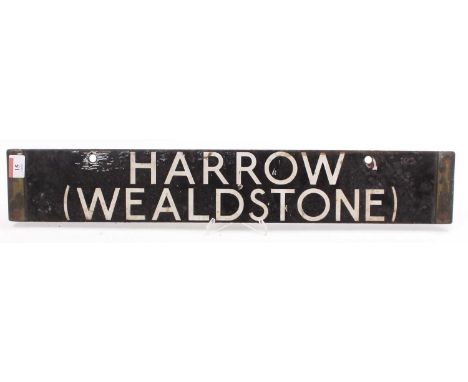 A Londen underground enamel destination board Harrow (Wealdstone) and Watford. both sides are in very good condition, with so